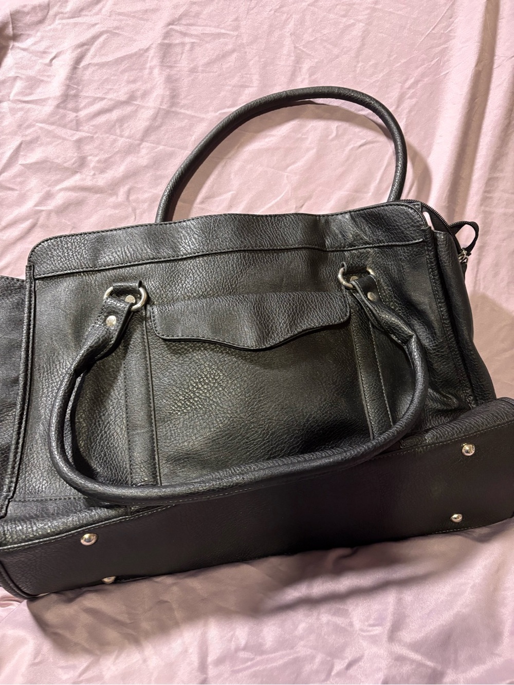 Merona Black Pebbled Leather Tote